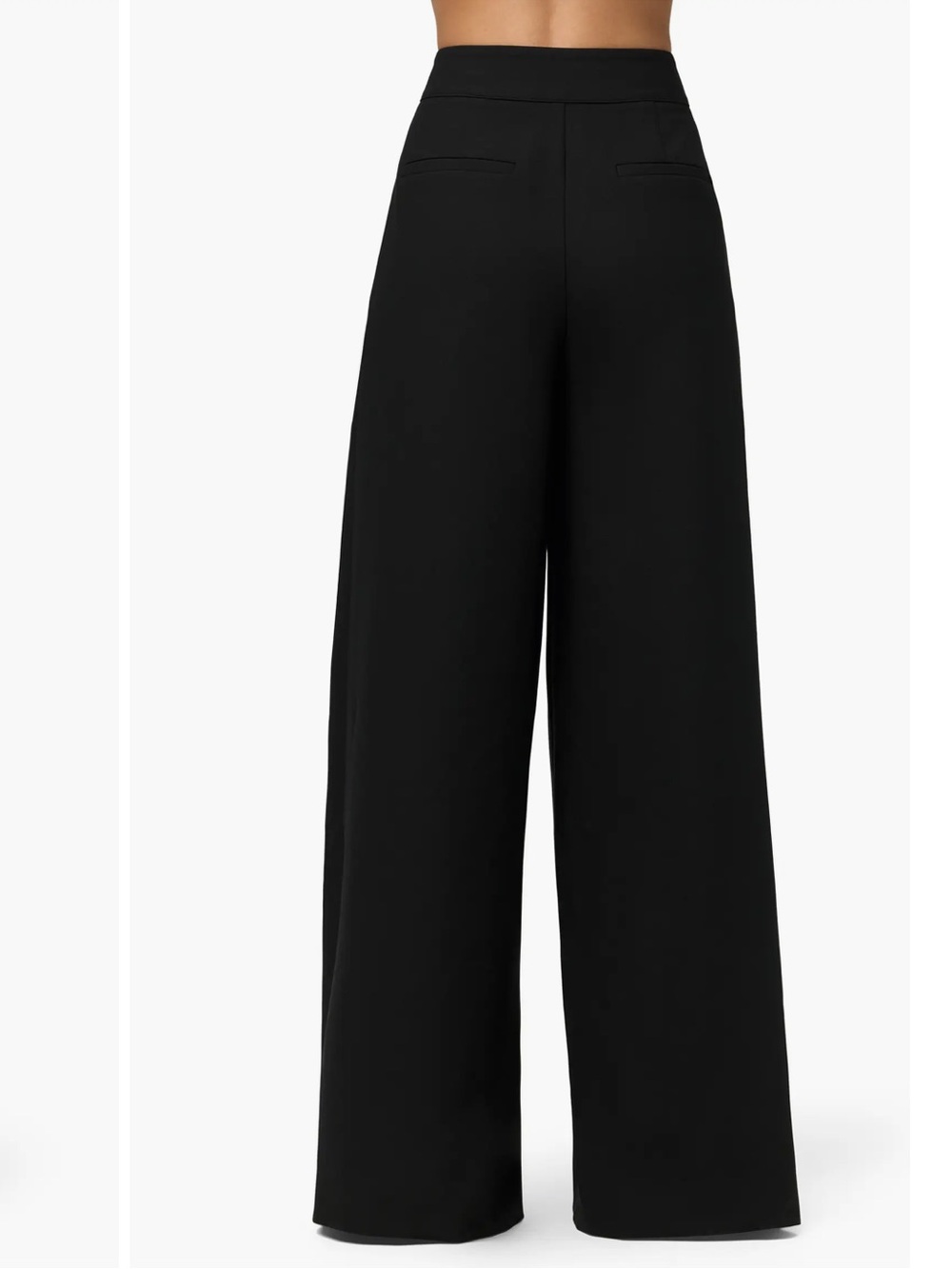 naked wardrobe Black Wide-Leg Pleated Trousers